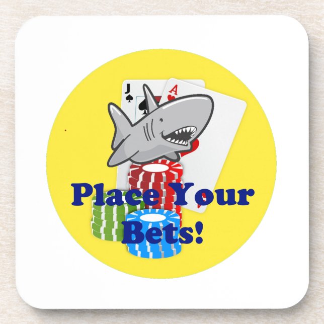 Posavasos Divertido Personalizado de apuestas de tiburones c (Frente)