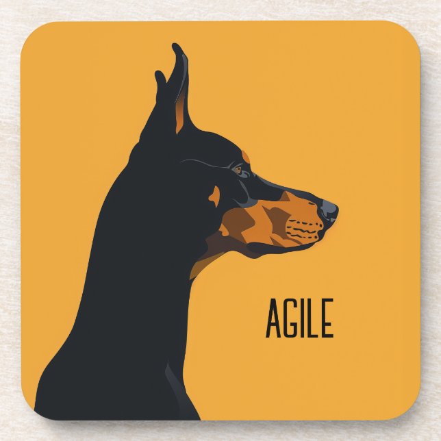 Posavasos Doberman amarillo (Frente)
