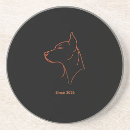 Posavasos Doberman minimalista personalizado