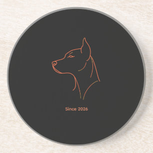 Posavasos Doberman minimalista personalizado