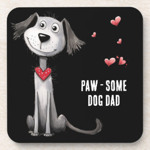 Posavasos Dog Dad Whimsical Fathers Day Paw-some