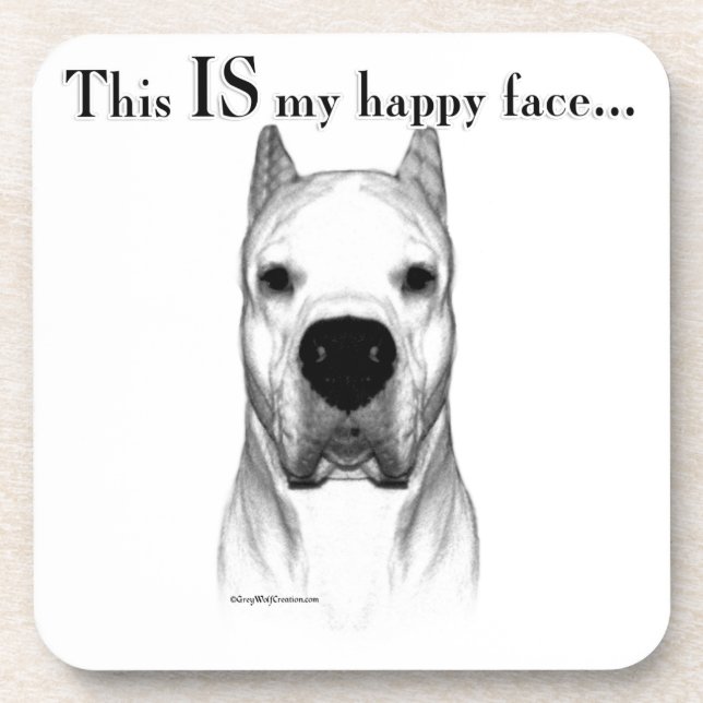 Posavasos Dogo Argentino Happy Face (Frente)