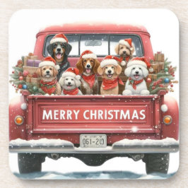 Posavasos DOGS IN TRUCK Hard plastic coaster
