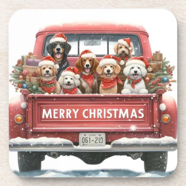 Posavasos DOGS IN TRUCK Hard plastic coaster (Frente)