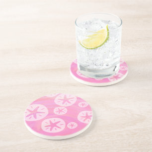 Posavasos Dolar de arena blanco y rosa