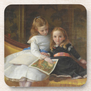 Posavasos Dolorosos Victorianos Dos Jóvenes Chicas