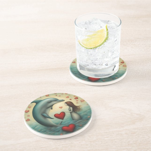 Posavasos Dolphin Love 1 (Lado)