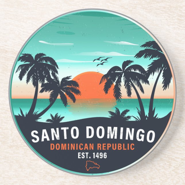 Posavasos Domingo República Dominicana Retro Sunset 60 (Frente)