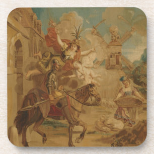 Posavasos Don Quijote guiado por la Locura, tapiz del siglo