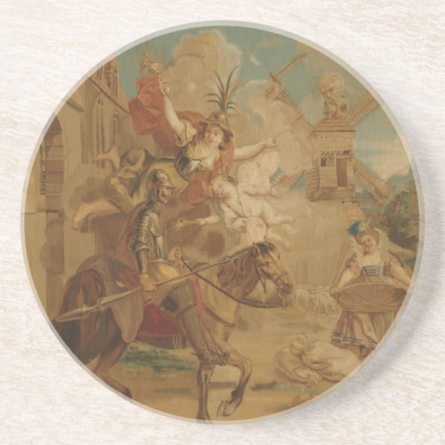 Posavasos Don Quixote Guided by Folly, 18th century tapestry (Frente)