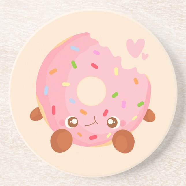 Posavasos Dona alegre con sprinkles (Frente)