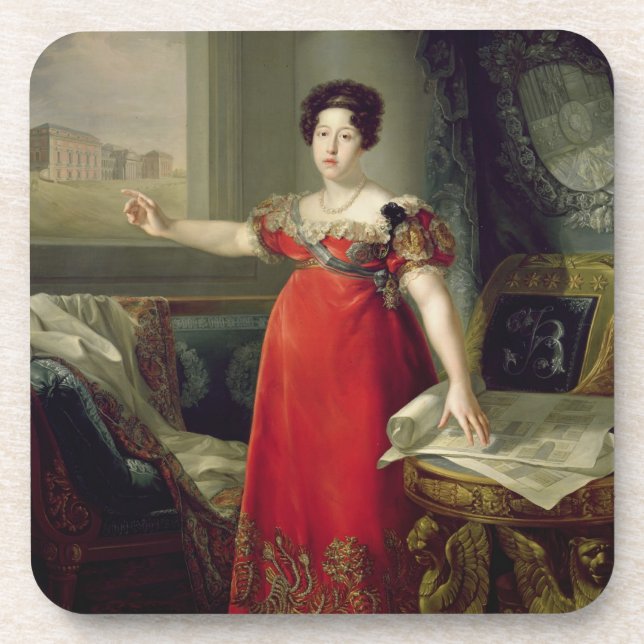 Posavasos Dona Maria Isabel de Braganza, 1829 de la reina (Frente)