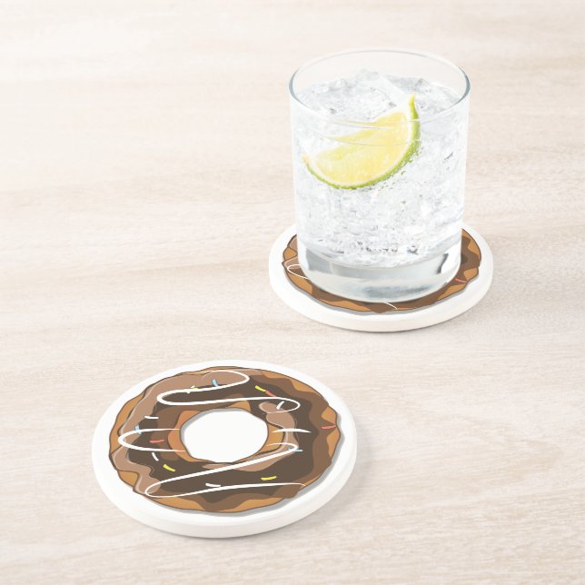Posavasos Donas con glaseado de chocolate (Lado)