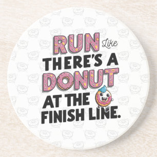 Posavasos Donut at the Finish Line Funny Fitness Motivation