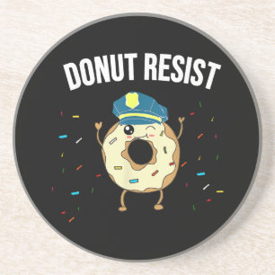 Posavasos Donut Resist Meme Funny Police Officer Apoya El
