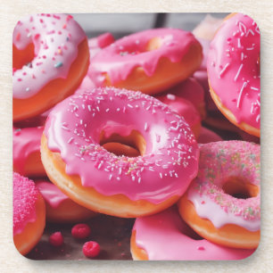 Posavasos Donuts de fresa rosada