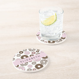 Posavasos Donuts rosados, donuts marrones, rociadores, tu no