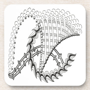 Posavasos Doodle abstracto de rueda de pollo