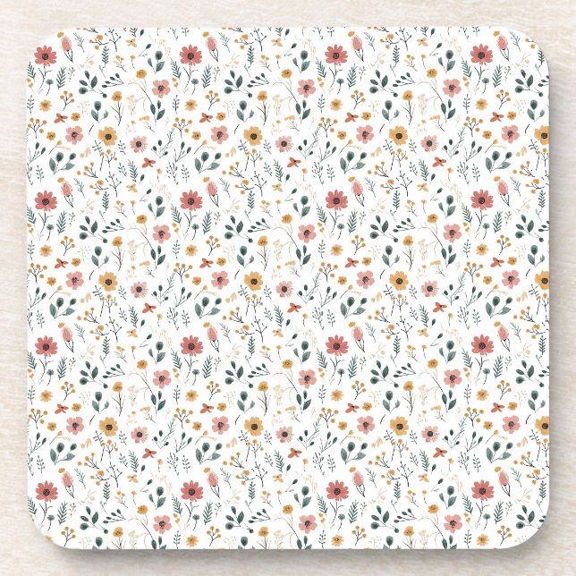 Posavasos Doodle de Flor Silvestre (Frente)