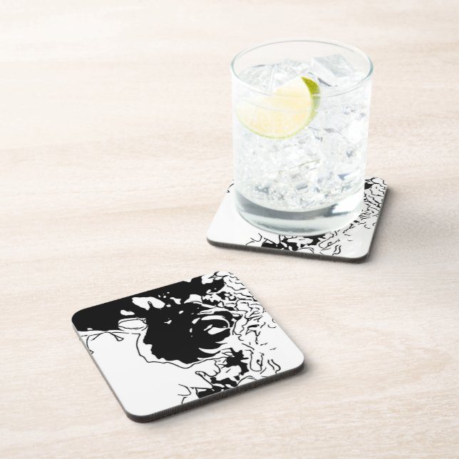 Posavasos Doodle de flores (Lado Derecho)