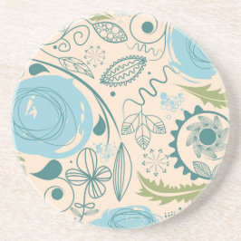 Posavasos Doodles de flores