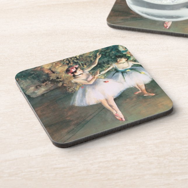 Posavasos Dos bailarinas en escena de Edgar Degas, arte vint (Lado Izquierdo)