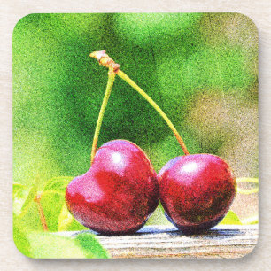 Posavasos "Dos cerezas Fruta" Foto Cute. ¡Hazte con una en Z