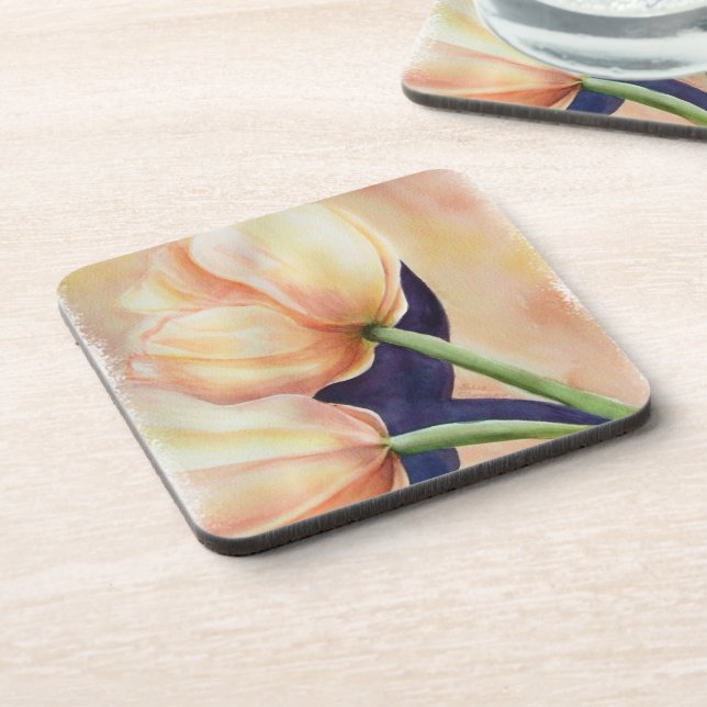 POSAVASOS DOS COASTERS DE TULIPS NARANJAS (Lado Izquierdo)