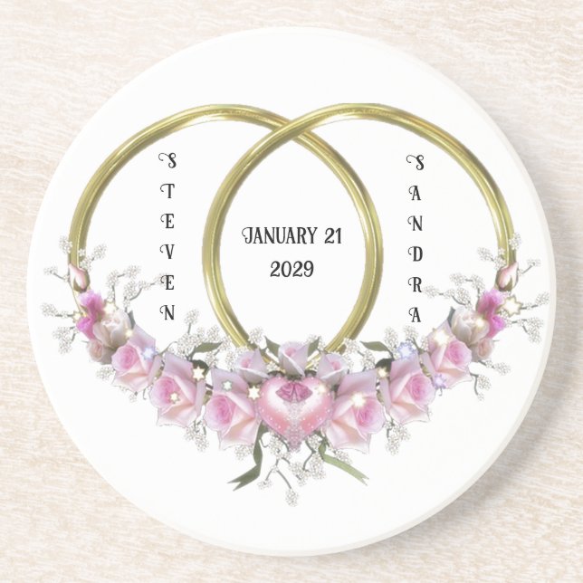 Posavasos Dos como una montaña rusa Boda (Frente)