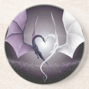 Posavasos Dos dragones con un práctico de costa del corazó
