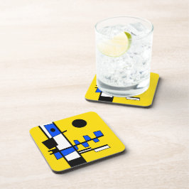 Posavasos Dos Lados De La Etnicidad Amarillo Azul Negro Blan