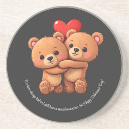 Posavasos Dos personalizados se abrazan.