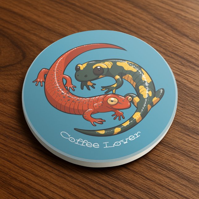 Posavasos Dos Personalizados sonrientes de Salamander (Subido por el creador)