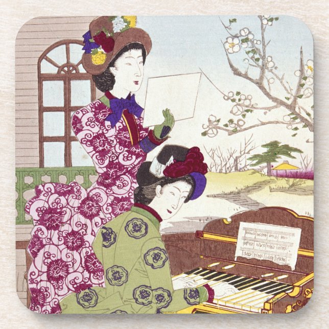 Posavasos Dos señoras japonesas, C1890 (Frente)