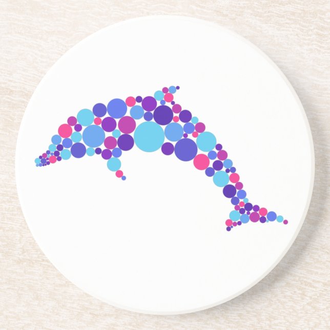 Posavasos Dot Dolphin Colorfull Resumen Animal (Frente)