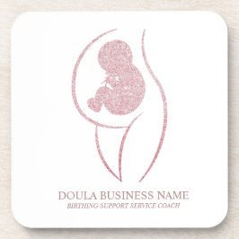 Posavasos Doula & Coach de Parto sofisticada en Rosa Dorado