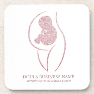 Posavasos Doula & Coach de Parto sofisticada en Rosa Dorado