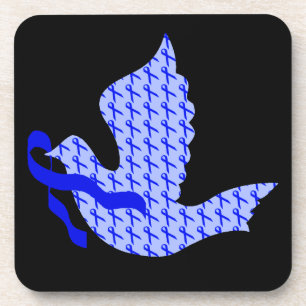 Posavasos Dove of Hope Blue Ribbon - Cáncer de Colón