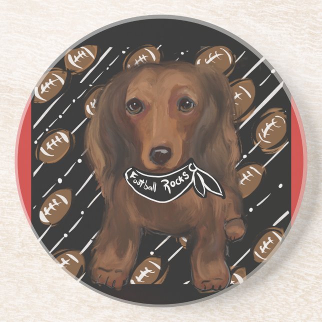 Posavasos Doxies pelirrojas de pelo largo  (Frente)