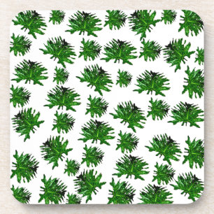 Posavasos Dracaena verde hojas de fern, castores