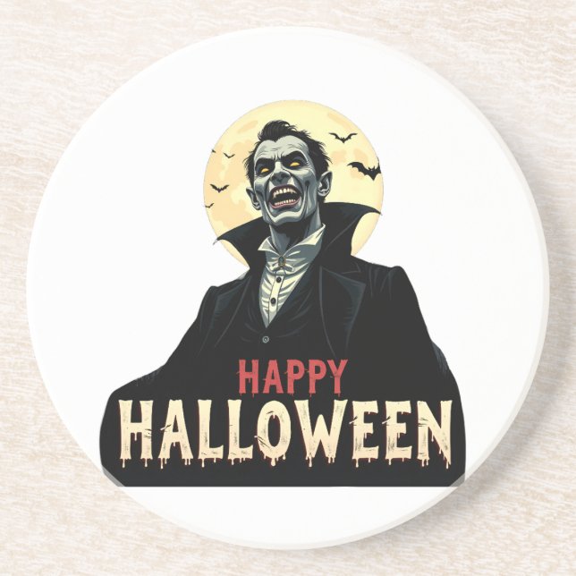 Posavasos Drácula te desea una noche aterradora (Frente)