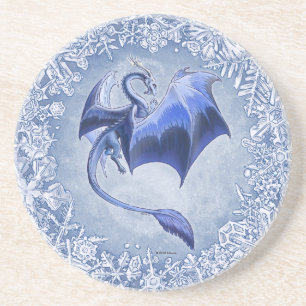 Posavasos Dragón azul del arte de la naturaleza de la