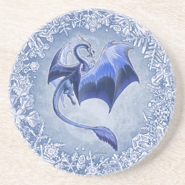 Posavasos Dragón azul del arte de la naturaleza de la fantas (Frente)