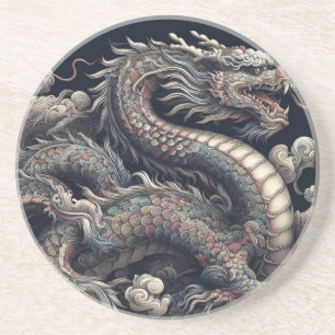Posavasos Dragon Black Coaster