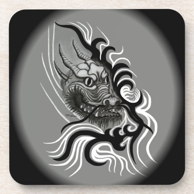 Posavasos Dragón chino en tatuaje (Frente)
