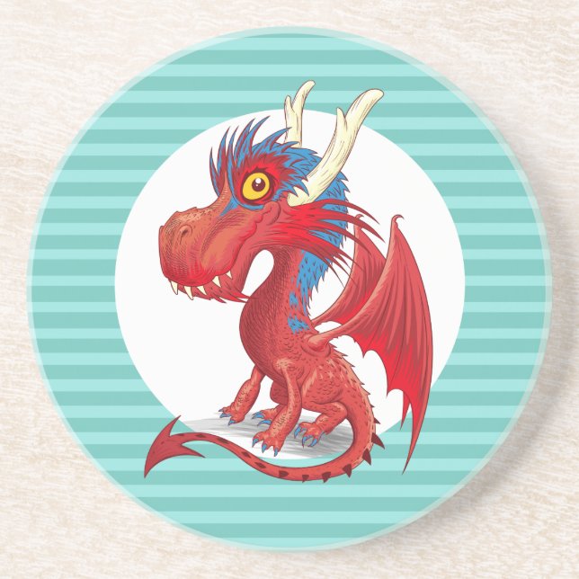 Posavasos Dragón de bebé rojo (Frente)