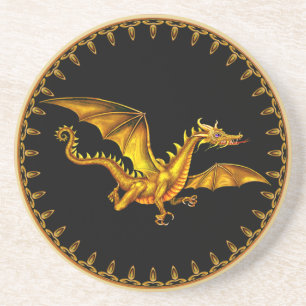 Posavasos dragón del oro del vuelo