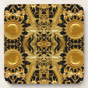 Posavasos dragón dorado