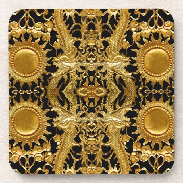 Posavasos dragón dorado (Frente)