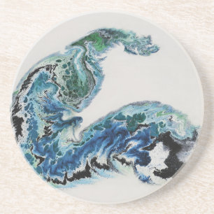 Posavasos “Dragón en las olas – Costa abstracta de energía o